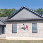 Red Cardinal House Number Address  Sign Perched on a Maple Leaf Branch