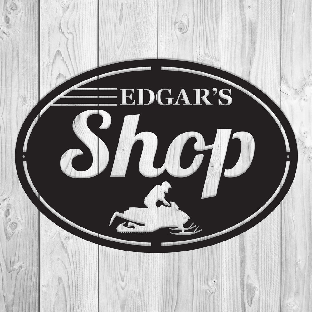 Customized Metal Art Snow Mobile Shop Sign