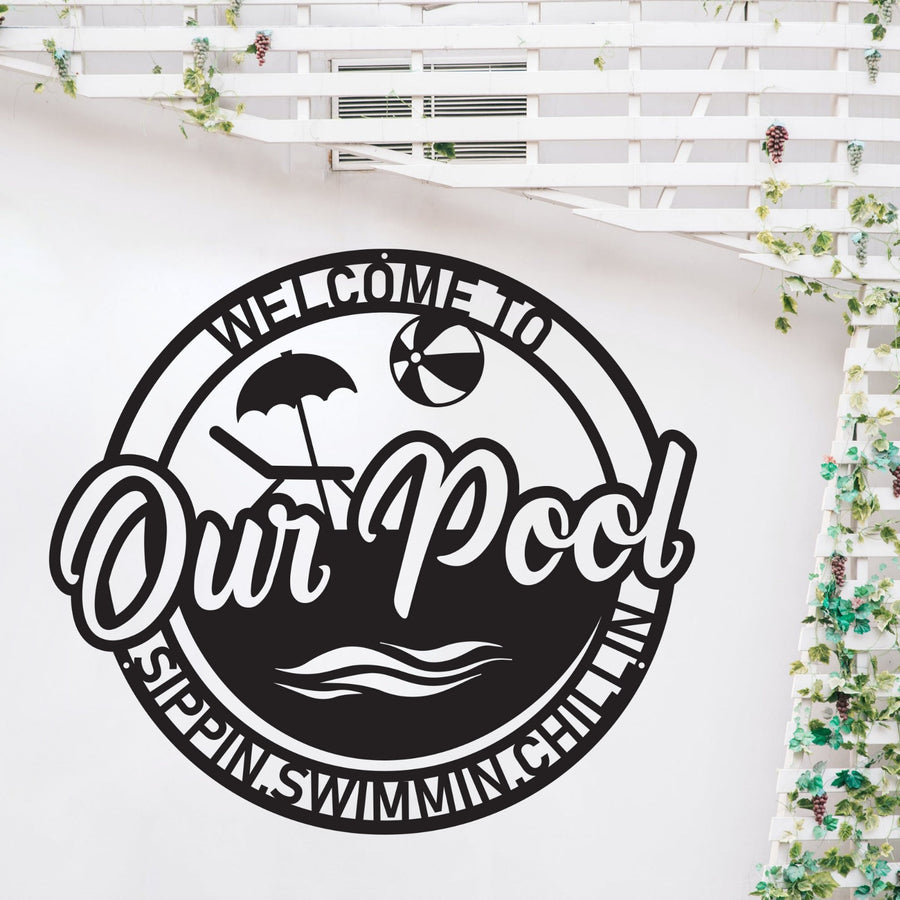 Custom Pool Signs - Metal Wall Art | Tailor Made Rooms Home Decor