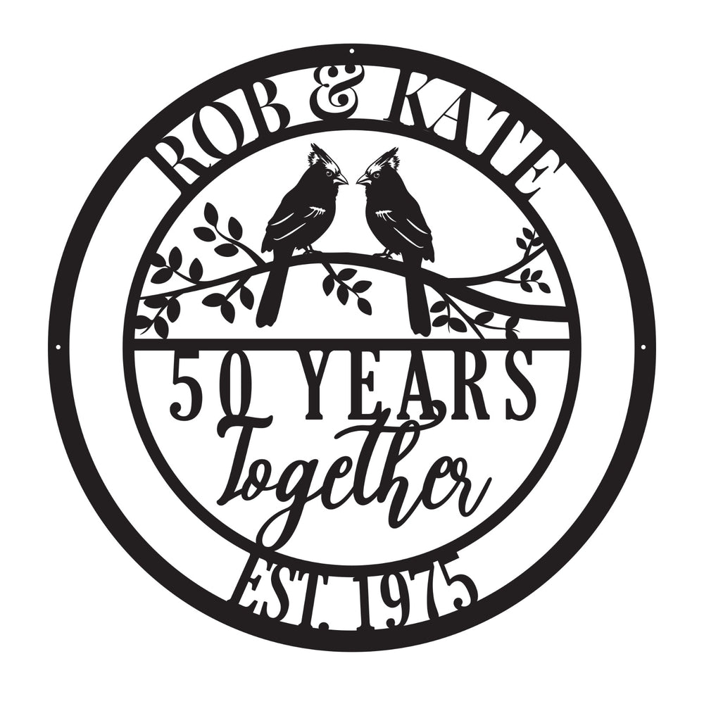 Personalized 50yr Together Date Metal Sign - Wedding Gift - Custom Metal Sign - Anniversary Gift