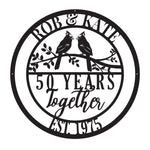Personalized 50yr Together Date Metal Sign - Wedding Gift - Custom Metal Sign - Anniversary Gift