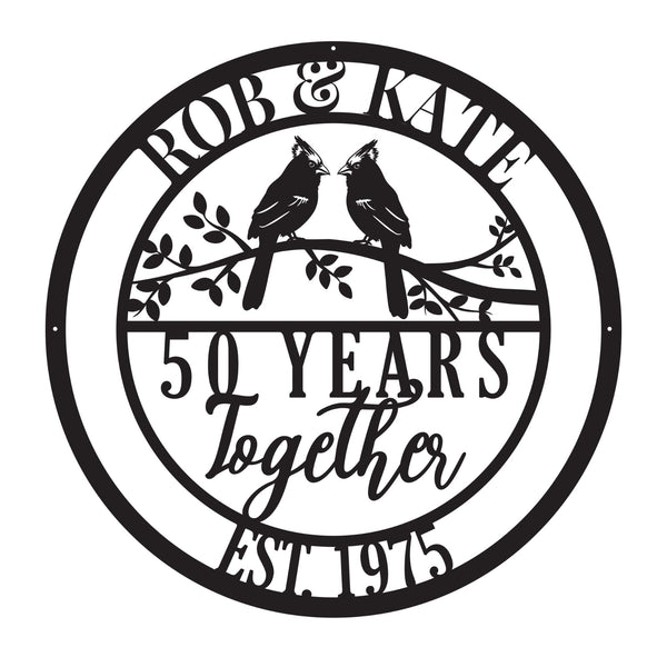Personalized 50yr Together Date Metal Sign - Wedding Gift - Custom Metal Sign - Anniversary Gift
