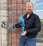 Blue Jay Metal House Sign | Customizable House Number Sign | Metal Bird Artwork | Welded Blue Jay