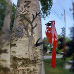 Red Cardinal Metal Art Garden Wall Decor