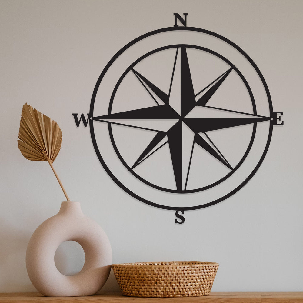 Compass Metal Sign - Home Decor - Metal Wall Art