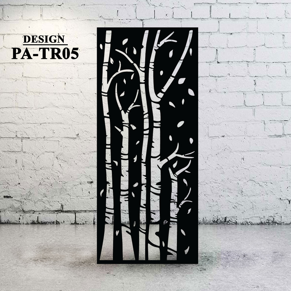 Custom Metal Gate Panel Privacy Screen | Laser-Cut Birch Tree Design | TR05