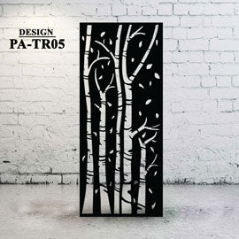 Custom Metal Gate Panel Privacy Screen | Laser-Cut Birch Tree Design | TR05