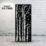Custom Metal Gate Panel Privacy Screen | Laser-Cut Birch Tree Design | TR05