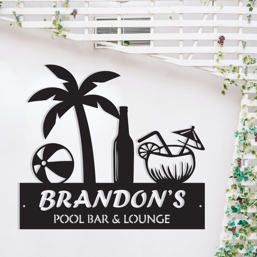 Personalized Backyard Pool Metal Sign | Pool Decor | Personalized Home Decor | Metal Wall Art