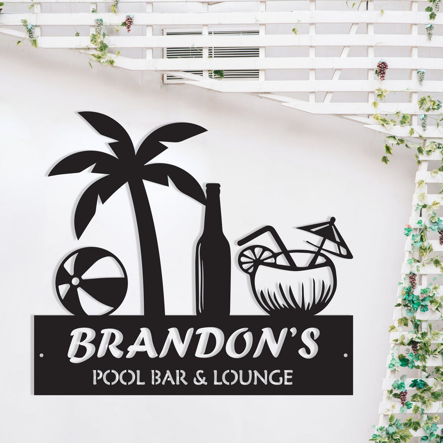 Personalized Backyard Pool Metal Sign | Pool Decor | Personalized Home Decor | Metal Wall Art