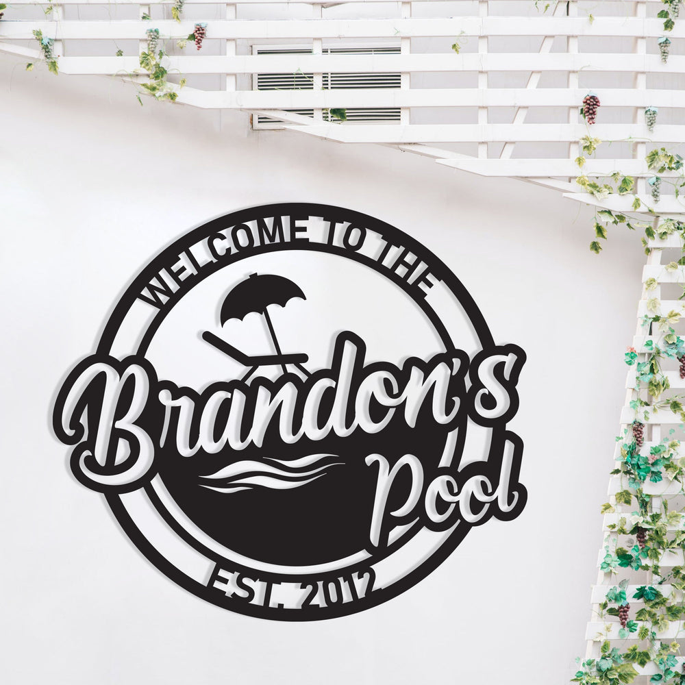 Personalized Pool Sign Metal Wall Art