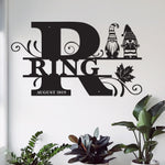 Gnome Split Letter Monogram Sign - Home Decor