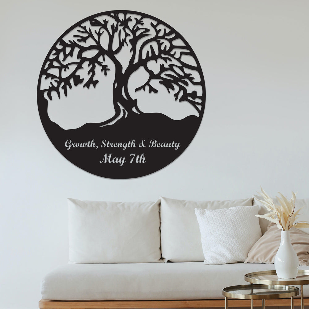 Tree of life with your family name, Metal Home Décor, Wall Art