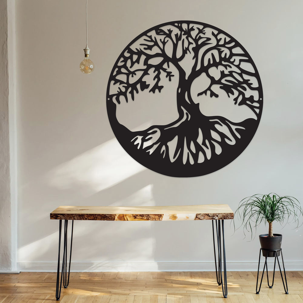 Tree of Life Wall Décor, Round Tree Sign, Metal Home Décor, Wall Art