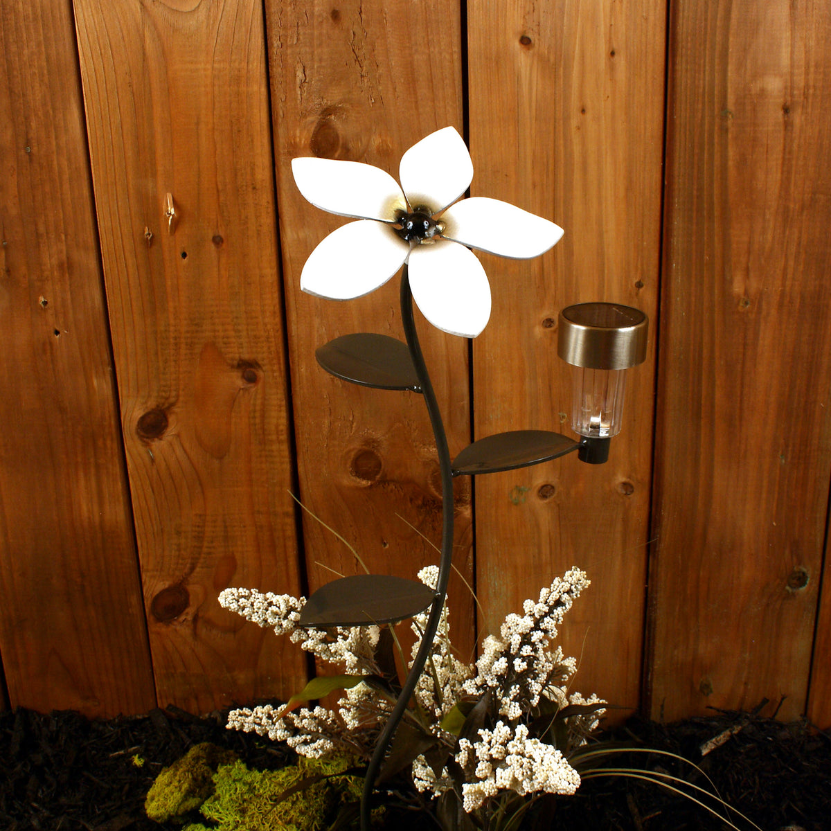 Solar Light Flower Garden Stake with Interchangeable Metal Art Flowers –  PracticalArt