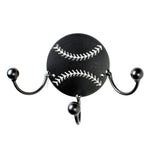 Baseball Metal Wall Art. Baseball Gift For Coach & Players Award Display: Wall Mounted Holder With Wrought Iron Hooks Made By Practical Art