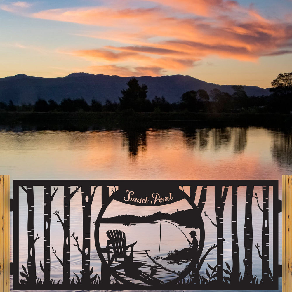 Sunset Design Metal Privacy Screen | Decorative Outdoor Garden Panel | Practical Art