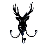 DEER WALL ART! Metal Deer Head With Antlers Wall  Decor/Décor Idea: Wall Mounted Coat Hook W/ Wrought Iron Hanger Hooks By Practical Art.