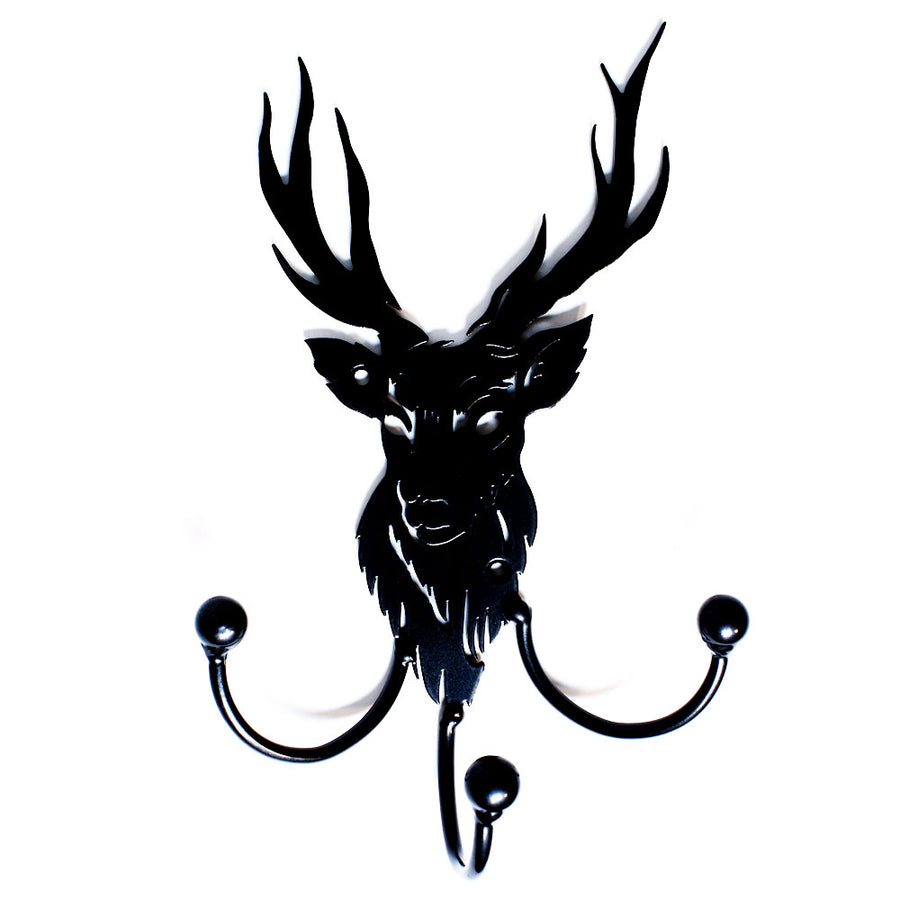 DEER WALL ART! Metal Deer Head With Antlers Wall  Decor/Décor Idea: Wall Mounted Coat Hook W/ Wrought Iron Hanger Hooks By Practical Art.