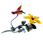 Home Decor Colourful/Colorful Metal Hummingbird with Solar Light For Walls. Housewarming Gift &/Or Occasional Gifts