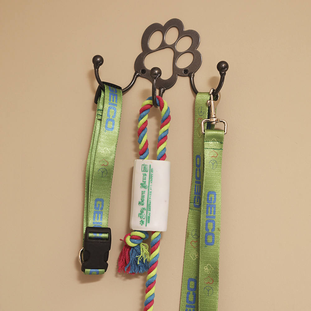 Dog Leash Holder 🐶❤️ Hook Metal Dog Paw Shape Leash Holder