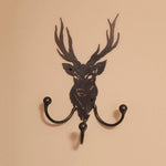 DEER WALL ART! Metal Deer Head With Antlers Wall  Decor/Décor Idea: Wall Mounted Coat Hook W/ Wrought Iron Hanger Hooks By Practical Art.