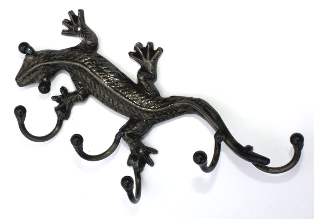 Metal Lizard Wall Hooks For Keys + Hooks For Jewelry. Housewarming Gift For Him & Her Birthday And Or Office/Home Decor Interior Wall Design