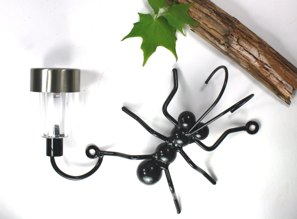 Metal Ant With Solar Light Wall Decor For Home & Office! Housewarming Gift For Him/Yard Art Garden Decoration For Her Made By Practical Art.