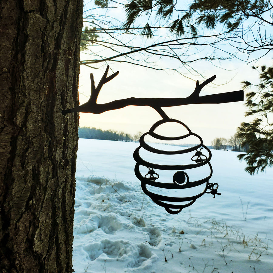 Metal Bee Hive for Tree Outdoor Decor | Practical Art