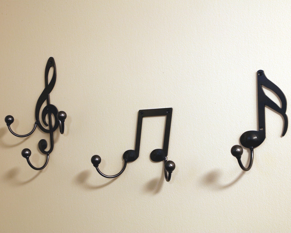 Treble Clef Hook Music Note Metal Wall Art Hanger: Musical Notes