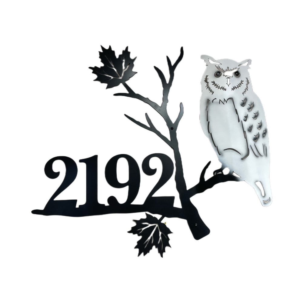 Owl Custom Metal Address Sign
