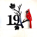 Red Cardinal Custom Metal Address Sign