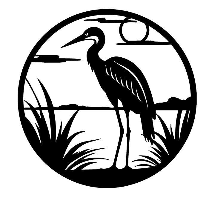 Blue Heron Metal Wall Art - Home Décor