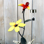Hummingbird Metal Wall Art , Flower Vine Stake,