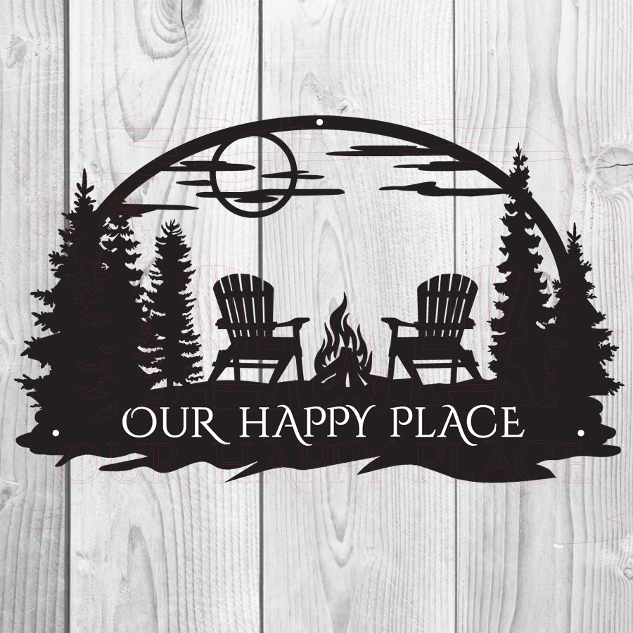 Metal sign Our Happy Place