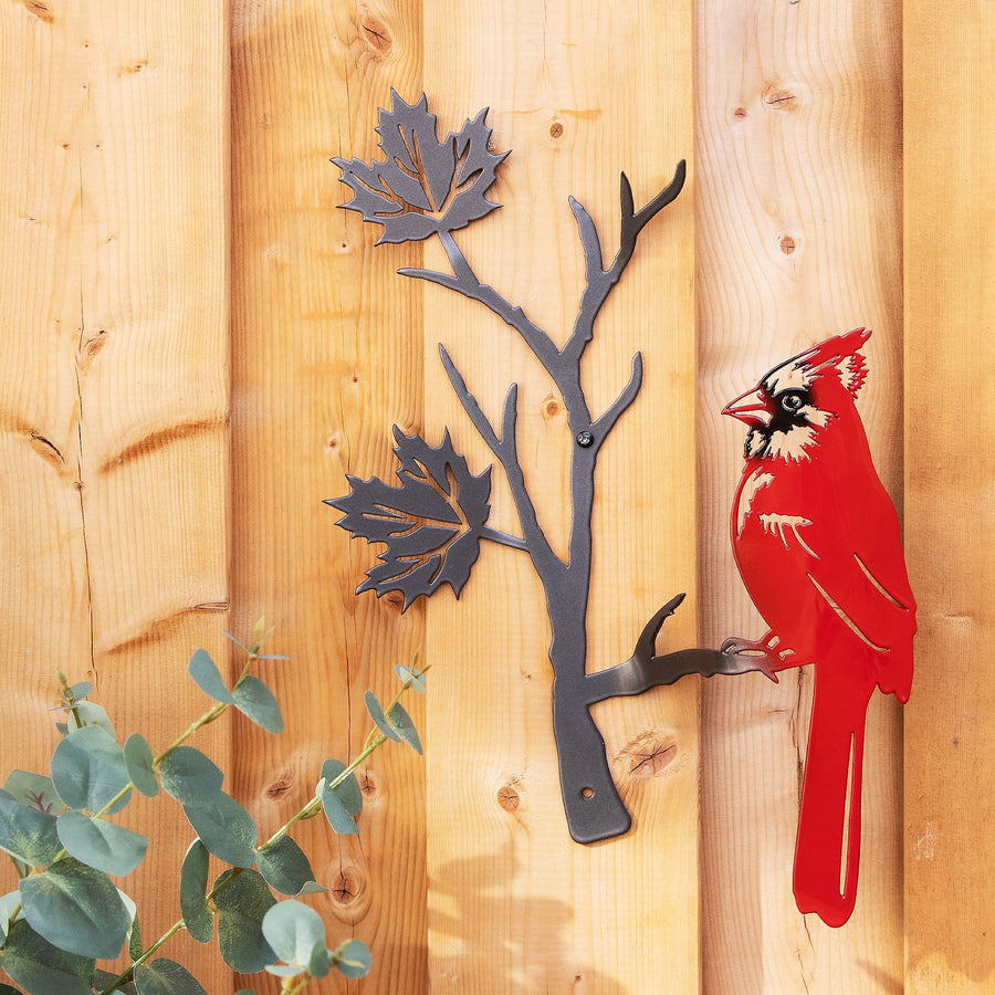 Red Cardinal Metal Art Garden Wall Decor