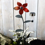 Solar Light Flower Garden Stake with Interchangeable Metal Art Flowers