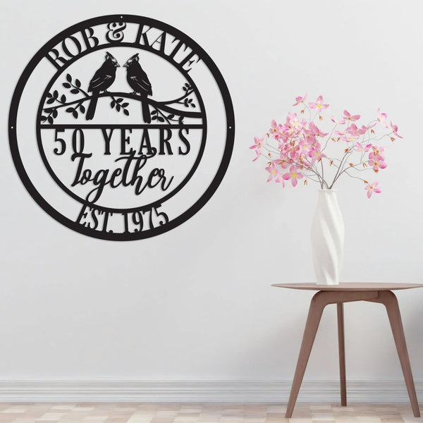 Personalized 50yr Together Date Metal Sign - Wedding Gift - Custom Metal Sign - Anniversary Gift