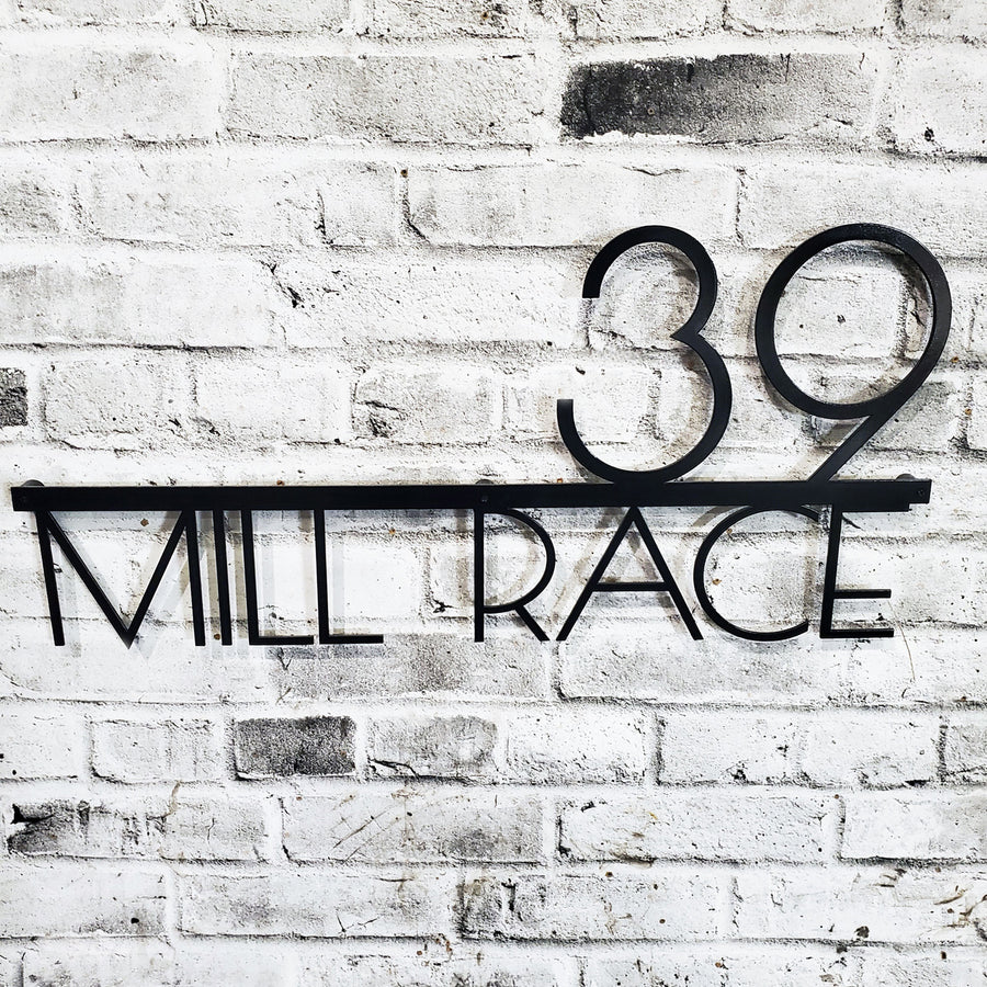 Custom Metal Address Sign with Street Name