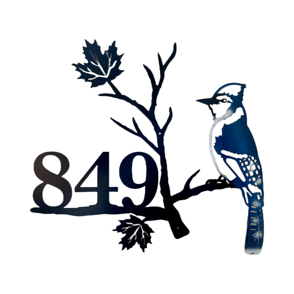 Blue Jay Custom Metal Address Sign