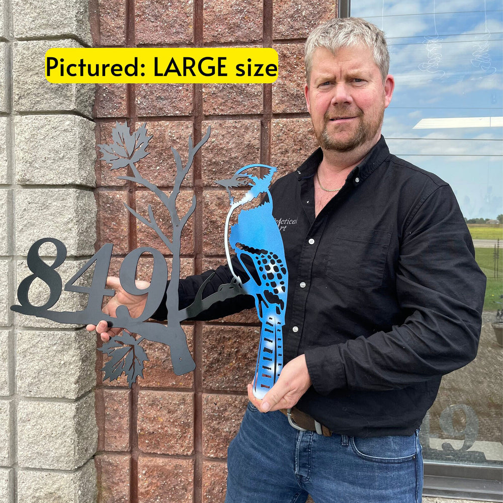 Blue Jay Custom Metal Address Sign