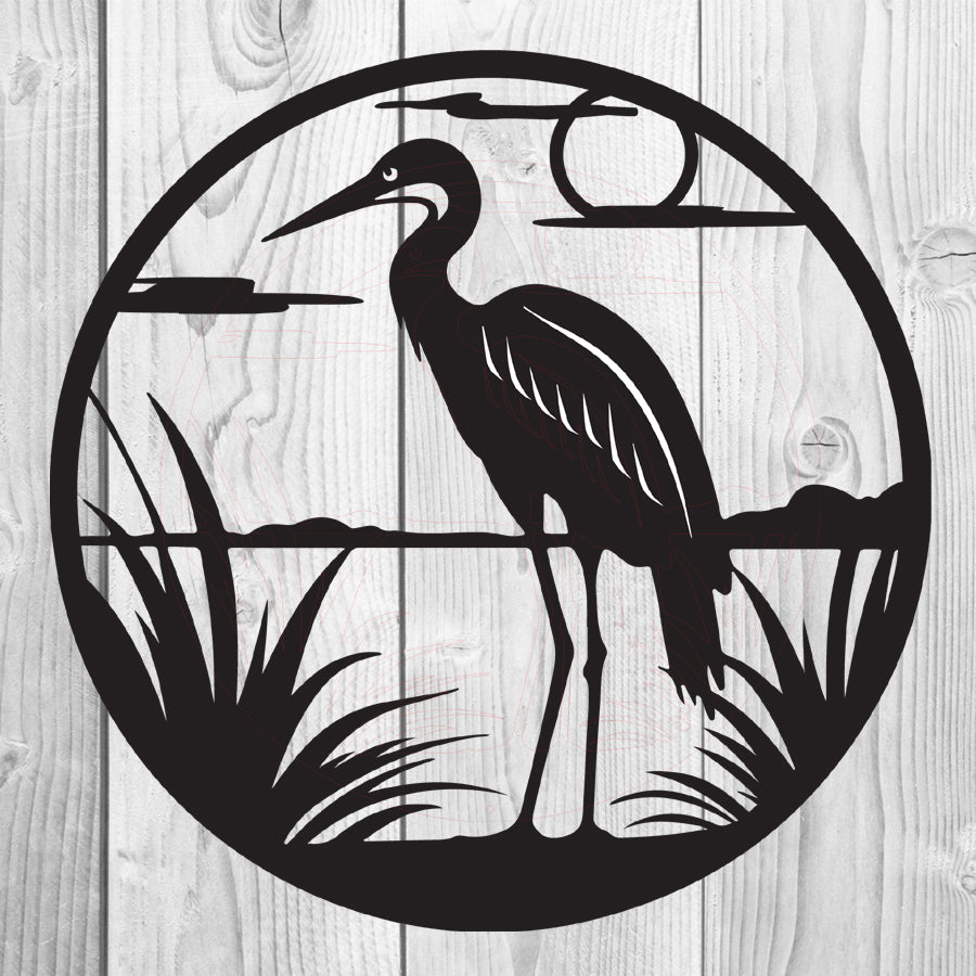 Blue Heron Metal Wall Art - Home Décor