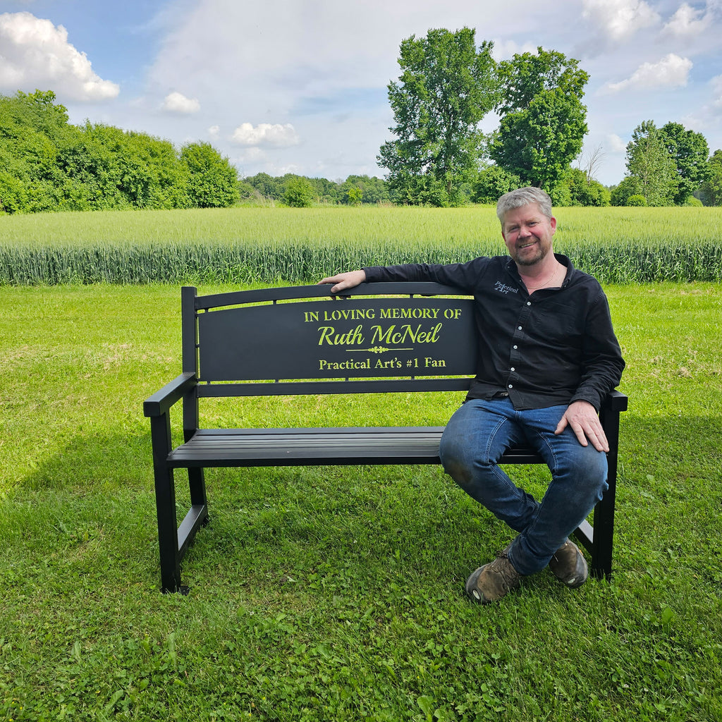 Memory Bench Personalized Metal Memorial Benches | Memorial benches | Engraved benc ...