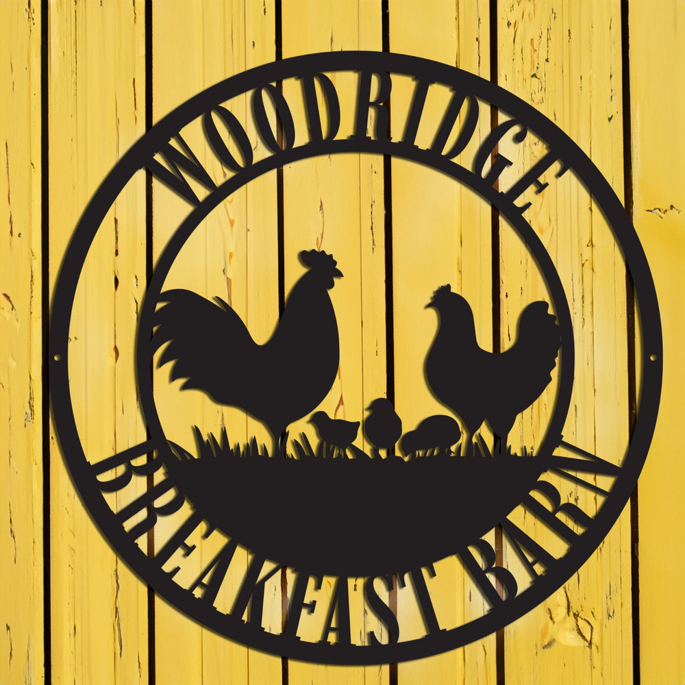 Custom Chicken Coop Barn Metal Art Sign – Personalized Outdoor Decor