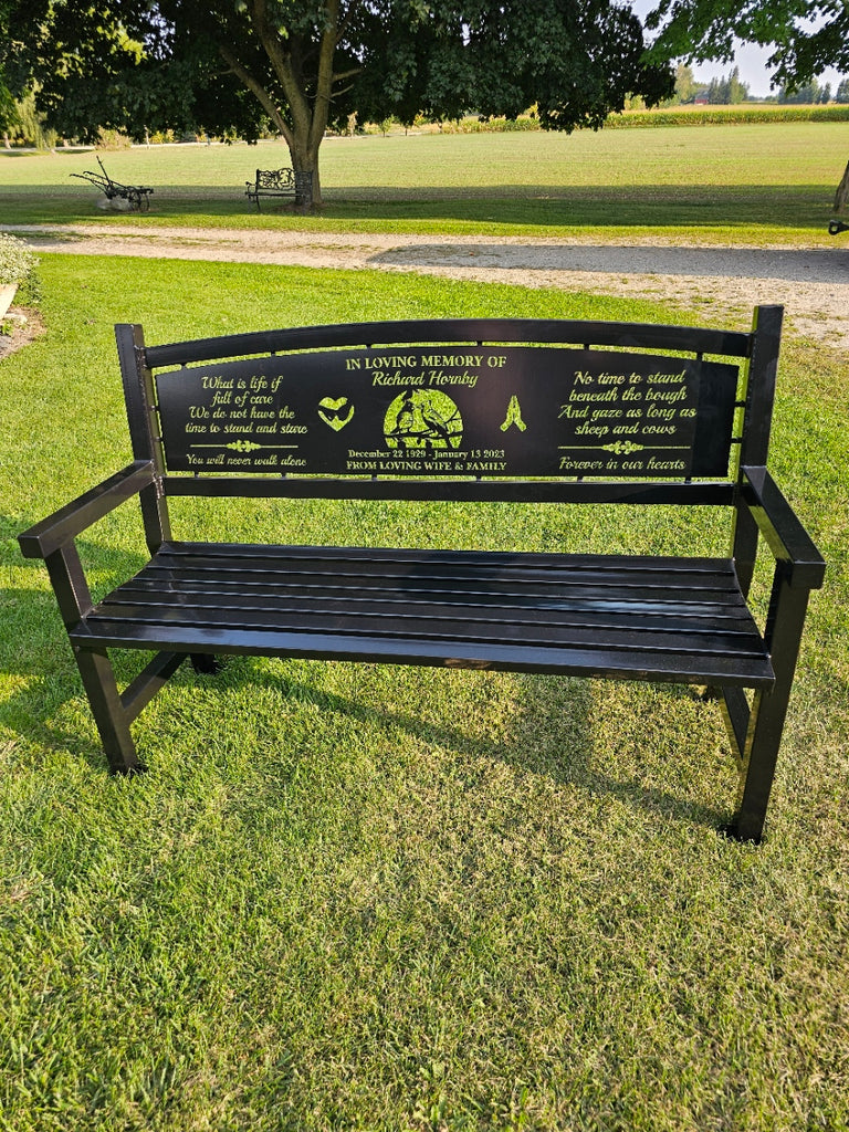 Memorial Bench with a very custom back plate PracticalArt