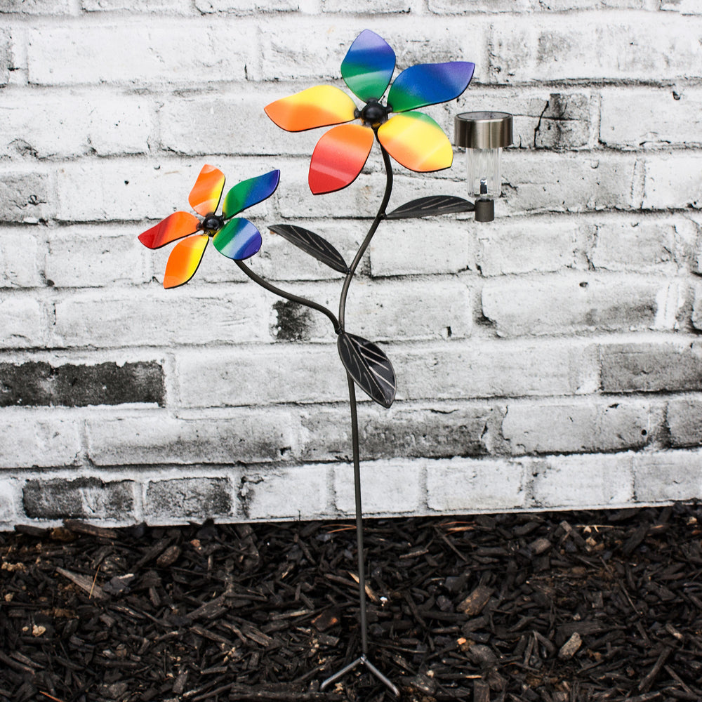 LGBTQ+  Décor Metal Garden Art , Flower Vine Stake  with Pride Flag Color