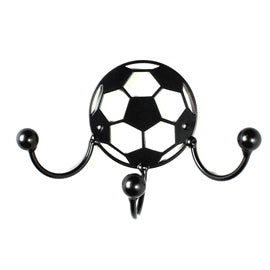 Soccer Wall Decor/Football Wall Décor: Metal Wall Art Soccer Coach Gift For Soccer Players Award Holder With Hooks Made By Practical Art.