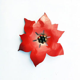 Poinsettia Red Single Metal Replacement Flowers