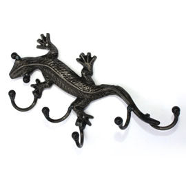 Metal Lizard Wall Hooks For Keys + Hooks For Jewelry. Housewarming Gift For Him & Her Birthday And Or Office/Home Decor Interior Wall Design