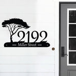 Metal Tree House Number Address Sign, Address Plaque